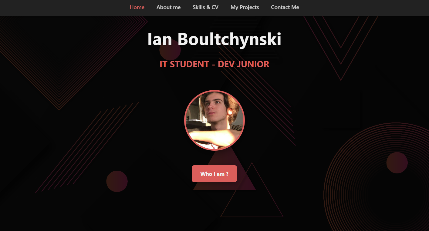 Screenshot of the portfolio website